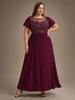 Женское макси-платье А-силуэта с бусинами и рукавами-крылышками Ever-Pretty Plus Size, вечернее платье с иллюзорным декольте