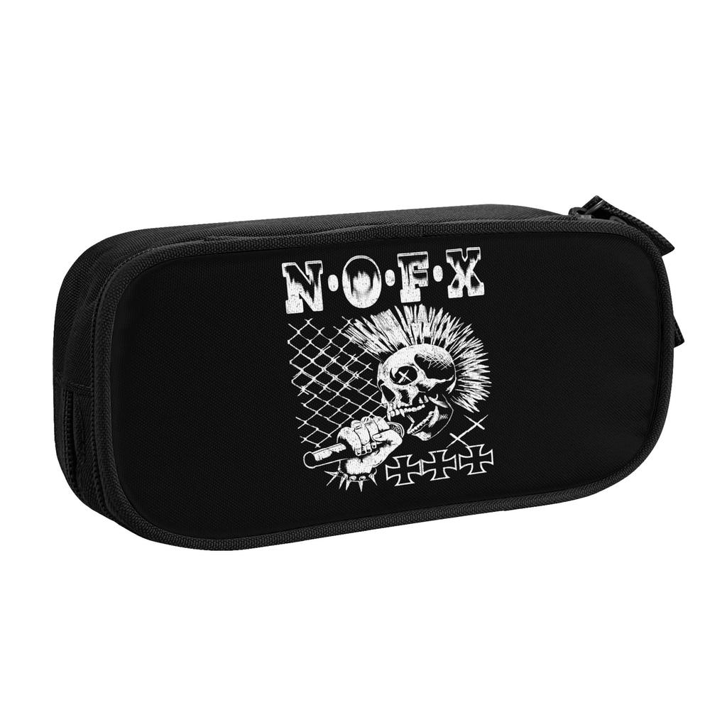 Skull Punk Rock Band NOFX Cute Pencil Case Girl Boy Large Capacity Pencil Bag Student School