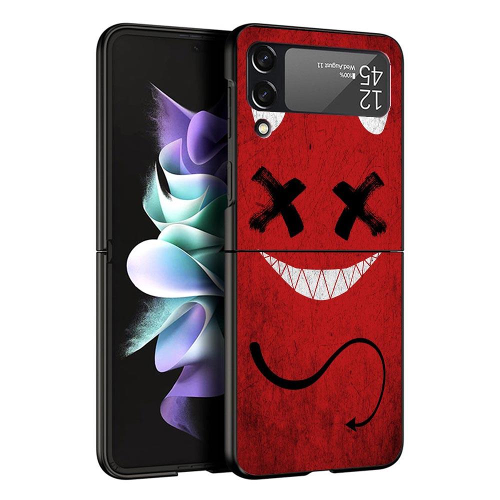 Devil Bad Boy Anime Black Phone Case For Samsung ZFlip7 ZFlip6 ZFlip5 ZFlip4 ZFlip3 5G Hard Protective Galaxy Z Flip 3 4 5 6 7 C