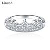Lindon Classic Copper Alloy Zircon Ring Ladies Jewelry Wedding Promise Party Gift