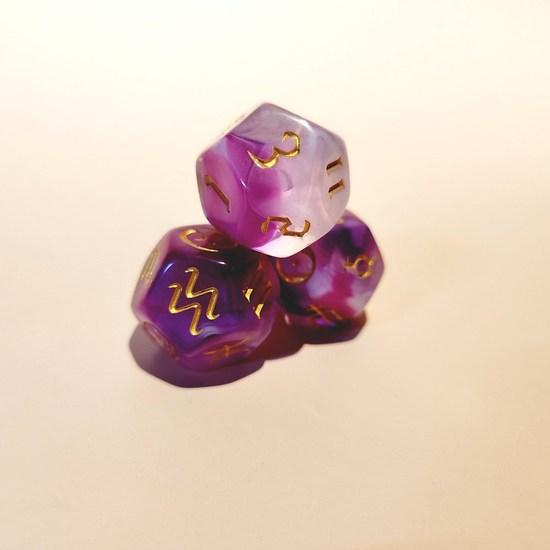 Constellation Astrology Dice Astro Dice Tarot Dice Beginner Set with Korean Explanation and Pouch, Popular Korean Game