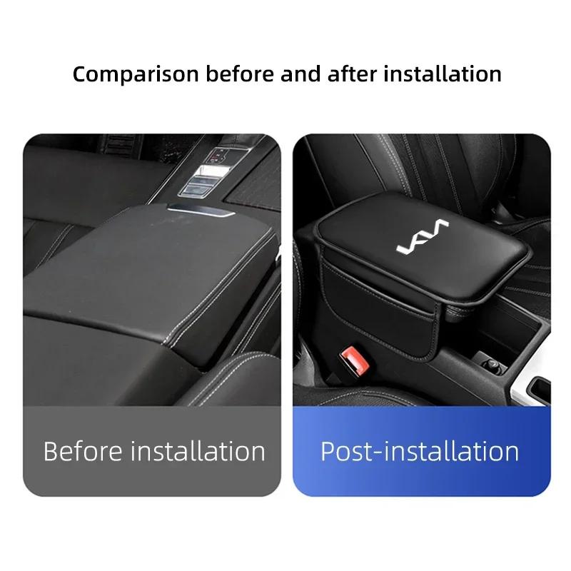 AANK1 Car armrest box mat center console storage bag accessories for Kia Rio Soul Seltos Forte K5 K3 Niro Sorento Stinger Sportage