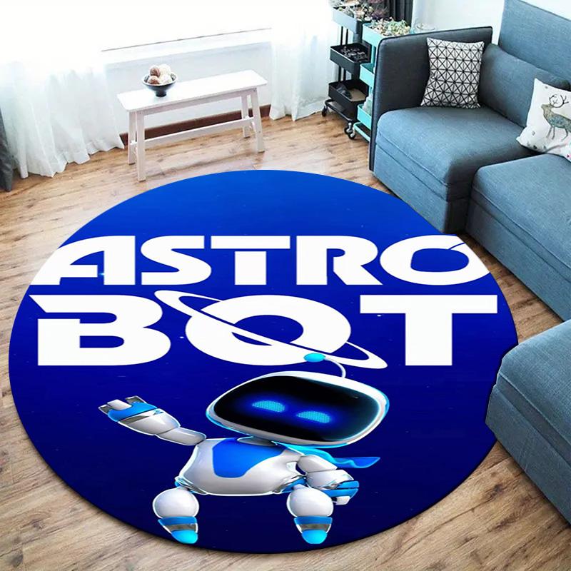 Круглый ковер ASTRO BOT, Ковер для гостиной, спальни, дивана, игровой комнаты, Декор, Нескользящий коврик для пола
