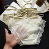 French Temptation Translucent Lace Edge Bowknot Panties Female Pure Cotton Crotch Ladies Briefs