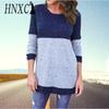 Women's Fashion Casual Autumn Winter Colour Block Print Long Sleeve O-Neck Blouses & Shirts