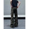 Blaexit American High Street Vibe Scimitar Camouflage Pants Slightly Flared Cargo Pants Men's Straight Slim Casual Long Pants