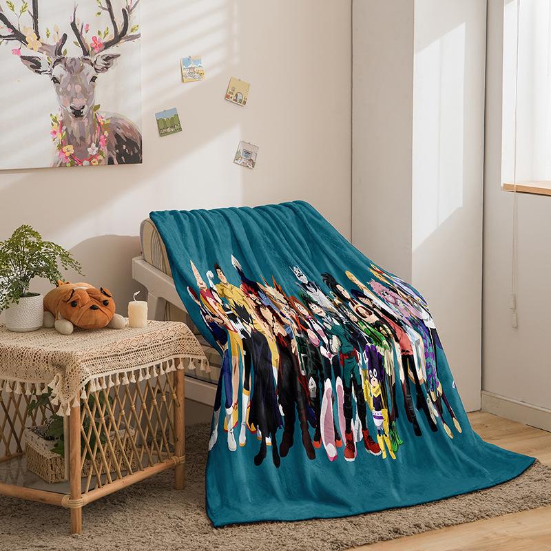 Мультяшная серия Геройская академия Двустороннее фланелевое одеяло с 3D цифровой печатью