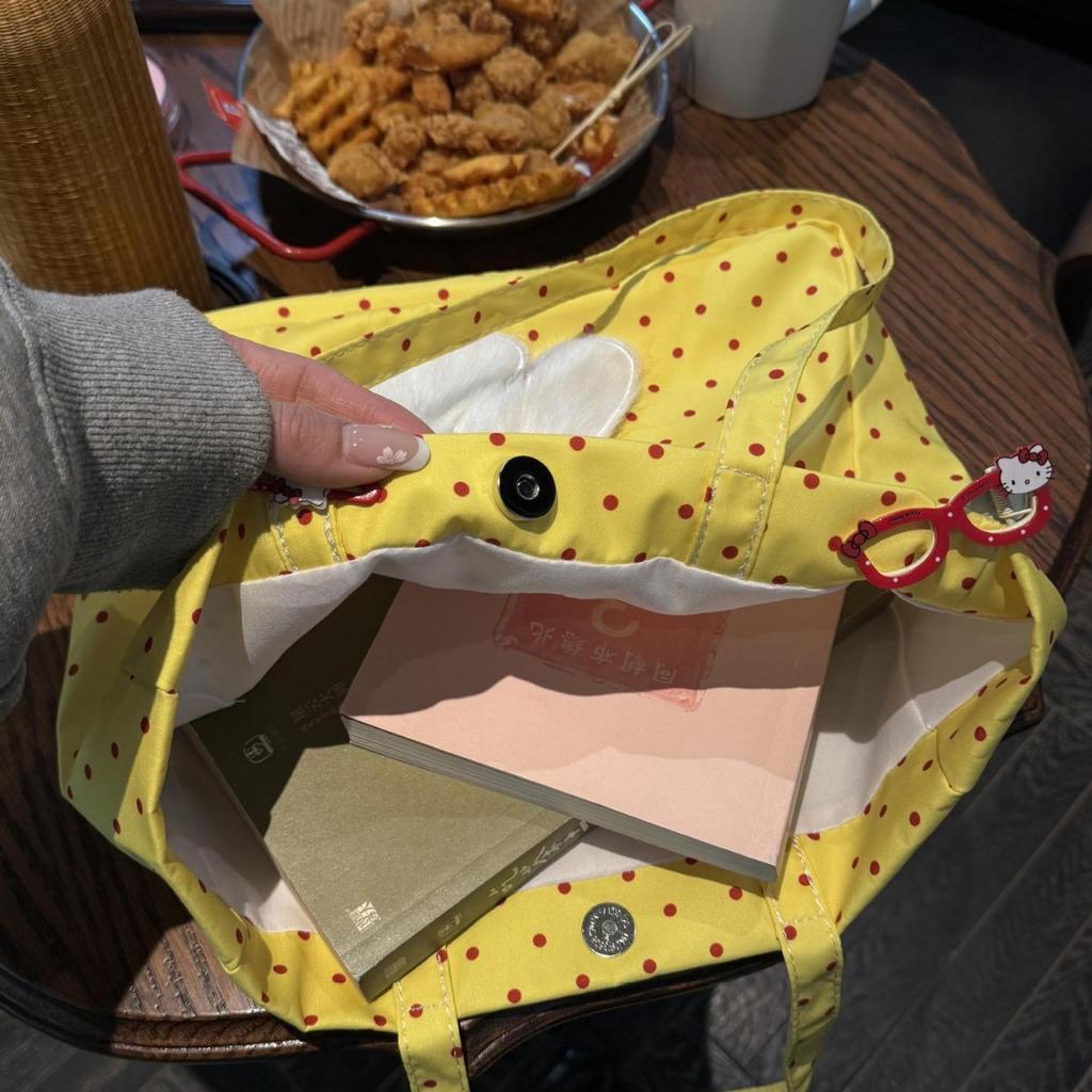 Милая сумка через плечо для щенка в горошек, летняя дорожная сумка для девочек, большая вместимость, сумка для покупок, большая сумка для студентов