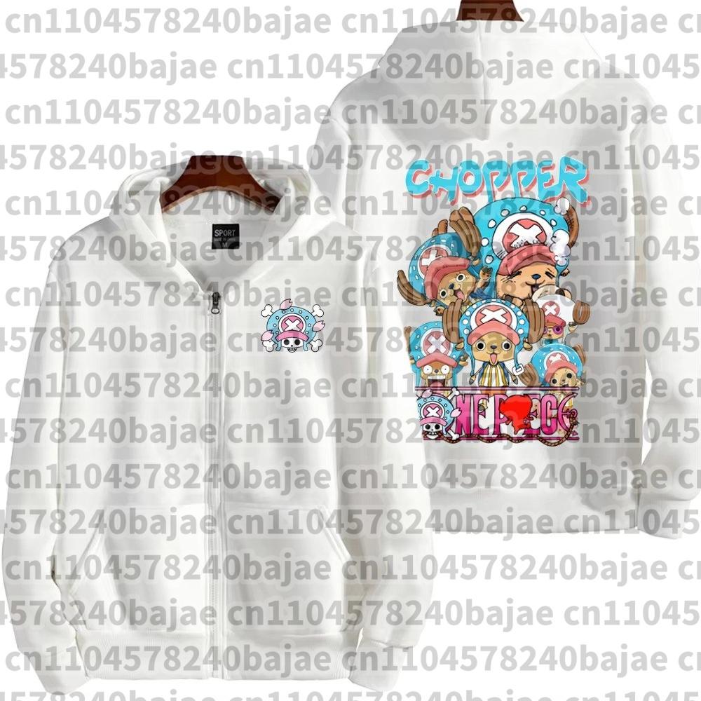 New Kids Anime One Piece Luffy Zip Up Hoodie Jacket 3-12Y Casual Long Sleeve Sweatshirt Autumn