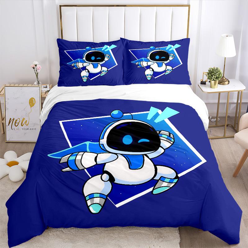 Space Adventure Robot Print 3Pcs Bedding Setduvet Cover With 2 Bedropillowcase Home Birthday Gift