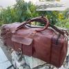 Weekend Brown Gym Luggage Duffel Large Real Sports Bag Leather Duffle