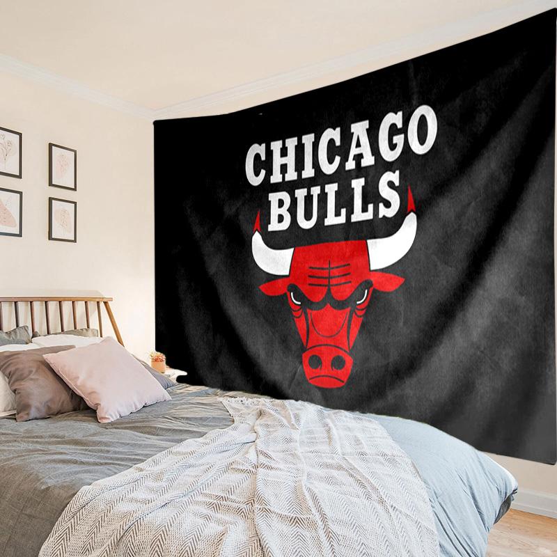 Гобелен с логотипом Chicago Bulls, Гобелен с уникальным дизайном, Настенный декор для спальни, гостиной, игровой комнаты, Душевные праздничные подарки для фанатов