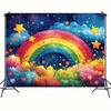 2D plane, 1 piece of rainbow and flower background fabric, suitable for spring, birthday, wedding, graduation, entrance, room