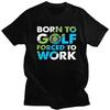 Мужская футболка с коротким рукавом Custom Cool Born To Golf Forced To Work, 100% хлопок, модная футболка