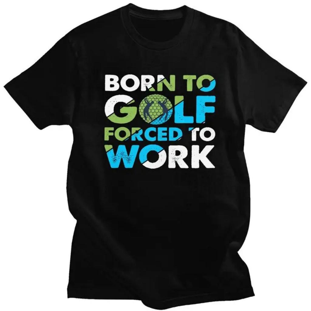 Мужская футболка с коротким рукавом Custom Cool Born To Golf Forced To Work, 100% хлопок, модная футболка