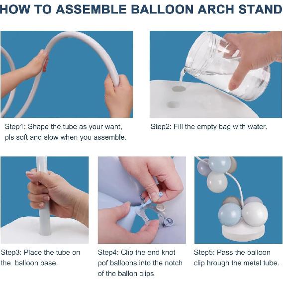 Balloon Arch Kit Free Bending Shape Half Arch Balloon Stand with Base Balloon Column Kit for Wedding Birthday Party Decorations