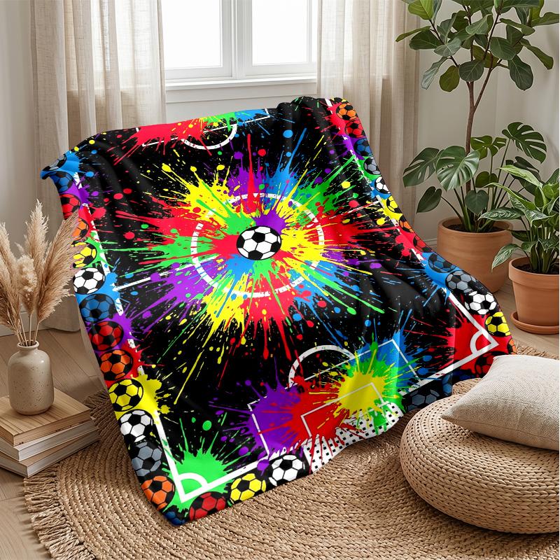 Soccer Art Energy Theme blanket Lightweight Warm Flannel Blanket Decorative Throw Blanket for Home Decoration