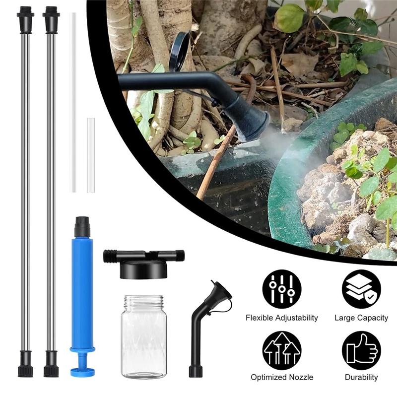 A84E-Garden Powder Applicator Dispenser, Adjustable Length Diatomaceous Earth Duster, Indoor And Outdoor Powder Sprayer