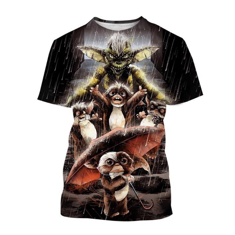 Fashion Hot Sell New Christmas Horror Movie Gremlins 3D Printed T-shirt Puppet Monster Printed T-shirt Men and Women Kids Tops