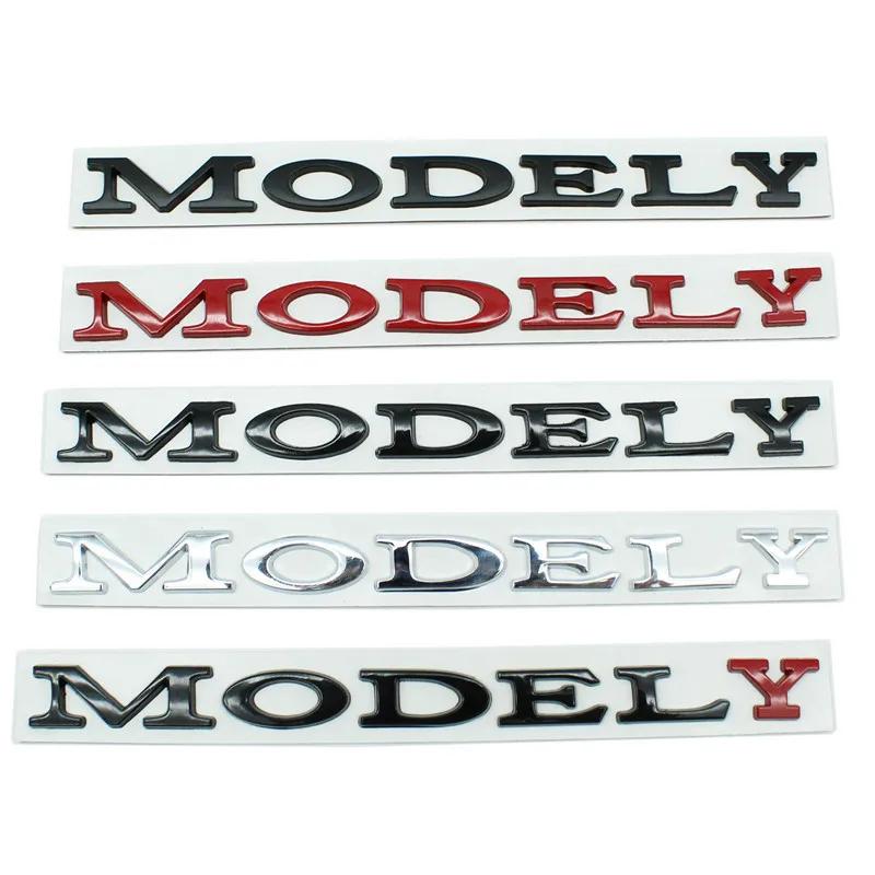 ICTB3 Model Y Logo Sticker for Tesla ModelY Creative Letter Stickers Tail Trunk 3D Zinc Alloy Emblem Badge Styling Car Modification