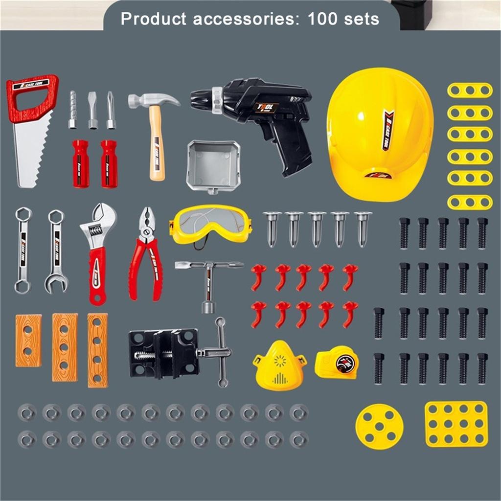 Игрушечная скамейка для инструментов, детская ролевая игра, строительная мастерская, скамейка для инструментов, 82 шт.