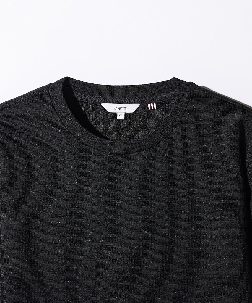 STCO Diems Ripple Knit Round T-Shirt Black (Classic Fit)_Dtswz05Csb