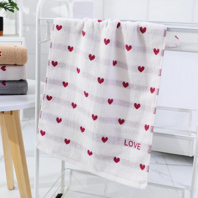 Хлопковое полотенце для ванной комнаты Love, толстое впитывающее мытье лица, полотенца для рук и тела, кухонная бытовая ткань для чистки 34x75 см
