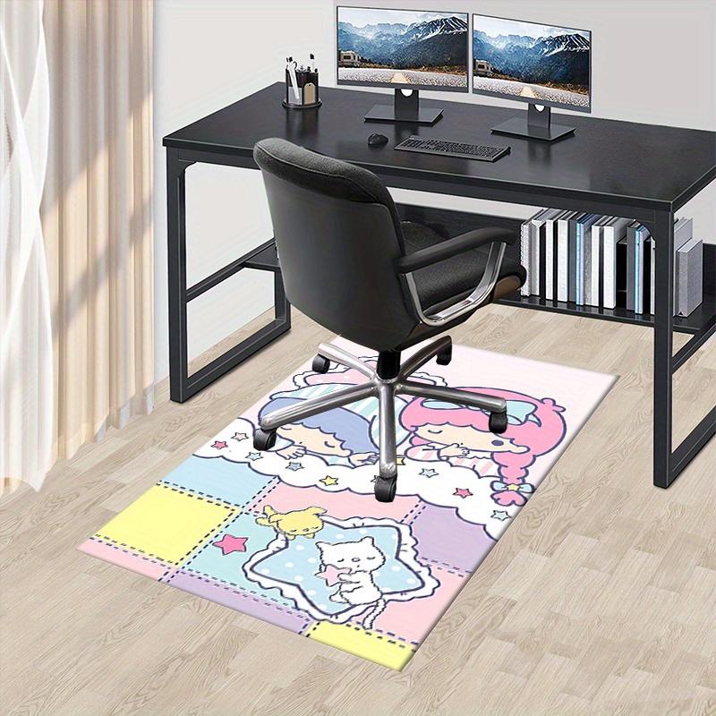 Office Rug Little Twin Stars, Sanrio Characters Anti-Slip Rug, Machine Washable for Living Room, Bedroom, Office, Multiple Sizes, Bedroom Mat, Decorat