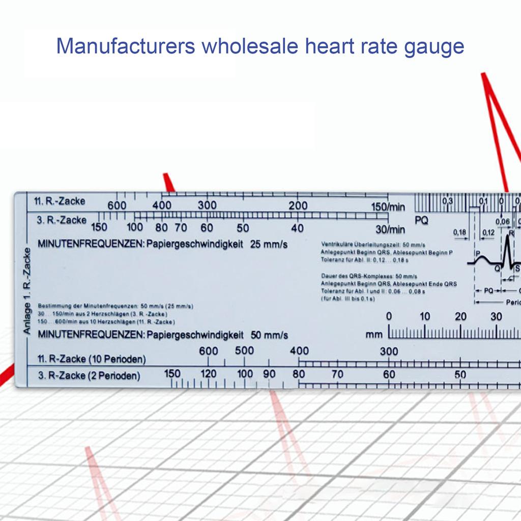 Шкала сердечного ритма, измерительная линейка, измерительный прибор для измерения сердечного ритма, штангенциркуль для интерпретации, линейка для измерения электрокардиограммы