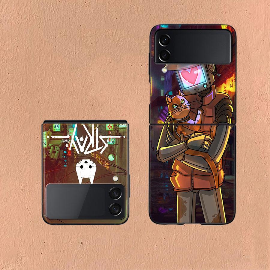 Игровой чехол S-Stray Cat для телефона Samsung Z Flip 6 7 5G Galaxy Z Flip 5 4 3 5G, противоударный жесткий чехол из ТПУ