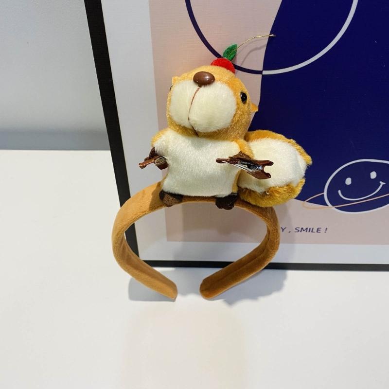 Lovely Plush Squirrel Headband Beautiful Animal Hair Hoop Headwear Accessory