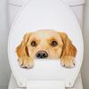 Cute Animal Wall Decals Creative Dog and Cat Cartoon Stickers for Waterproof Bathroom Toilet Seat