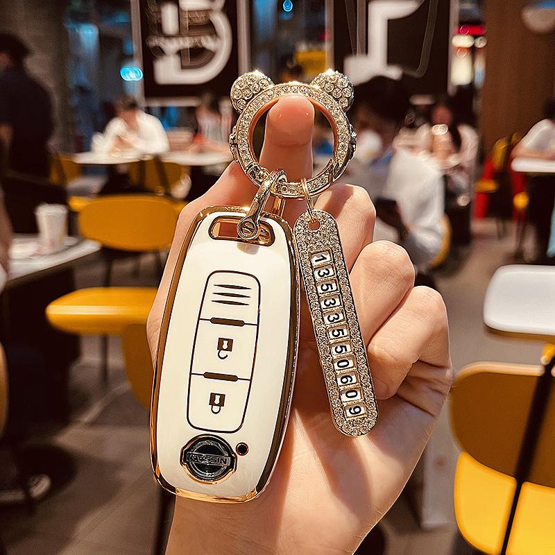 Применимо2023Новый чехол для ключей Nissan Teana Xuan Yi Сумка Nissan седьмого поколения Qashqai Qijun Shell22Сумка с пряжкой