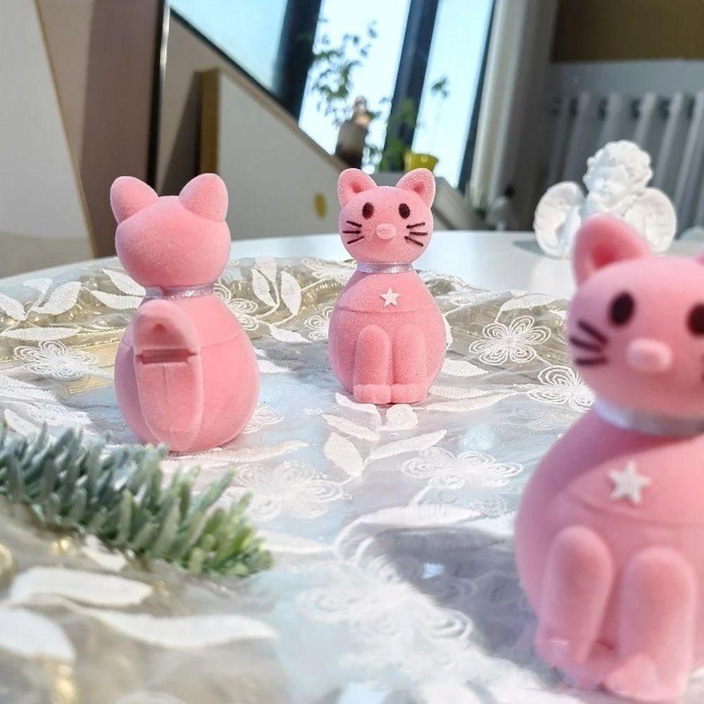 Romantic Lover Animals Turtle Tortoise Cat Jewelry Display Storage Case Velvet Ring Box Gift Boxes