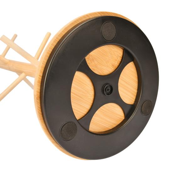 Cup Holders Tree Wooden Rotating Cup Stand with 8 Hooks Coffee Mug