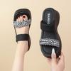 2025 лето новый модный бриллиант «бегущая вода» верхняя одежда универсальные крутые шлепанцы на толстой подошве подошва-маффин пляжная обувь