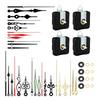 Quiet Operate Clock Replacement Parts Kits with 10 Pairs Hands Set Precisions 4Pcs Quartzs Movement Shaft Length 18/20mm