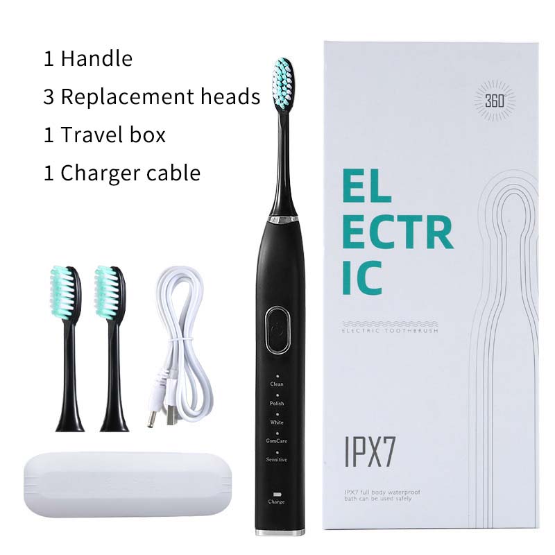 Ultrasonic Electric Toothbrush Rechargeable USB for Adults Teeth Whitening 5Mode Sonic Tooth Brushes Smart Timer with Travel Box