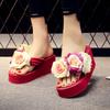Fashion 5 CM High Heel Women Summer Flip Flops Sandals Flower Wedge Heel Holiday Female Slippers Outdoor Non-Slip Beach Shoes