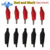 10PCS/2 Colors Crocodile Type Clip 24*28mm Black Red Soft Plastic Coated DIY Electronic Testing Probe Mini Alligator Test Clips