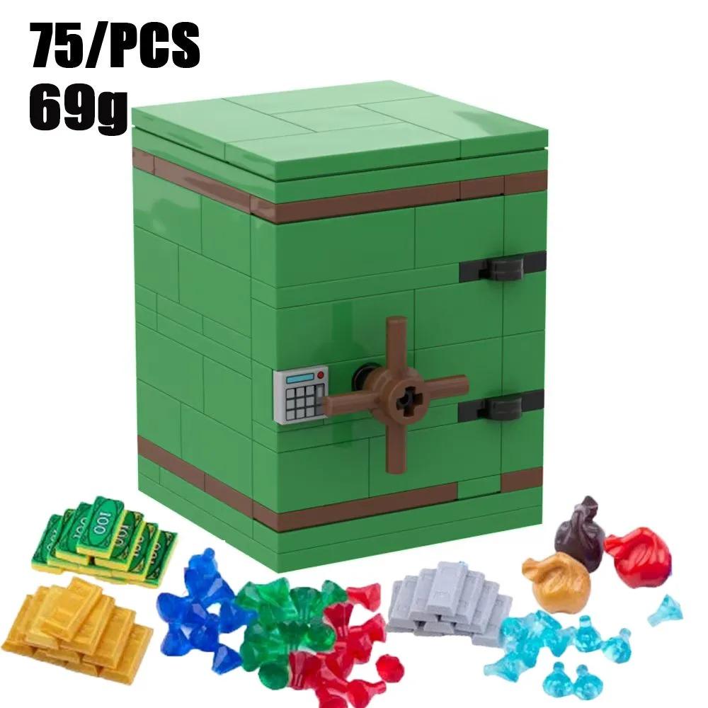 MOC Building Blocks Accessories Precious Gold Ore Silver Diamond Stash Pirate Map Coins Toy Model Mini Bricks ATM Gifts Toy K046