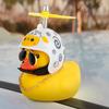 Rubber Cute Duck Toy Car Ornaments Yellow Duck Car Dashboard Decorations Cool Glasses Duck with Propeller Helmet Gold Chain
