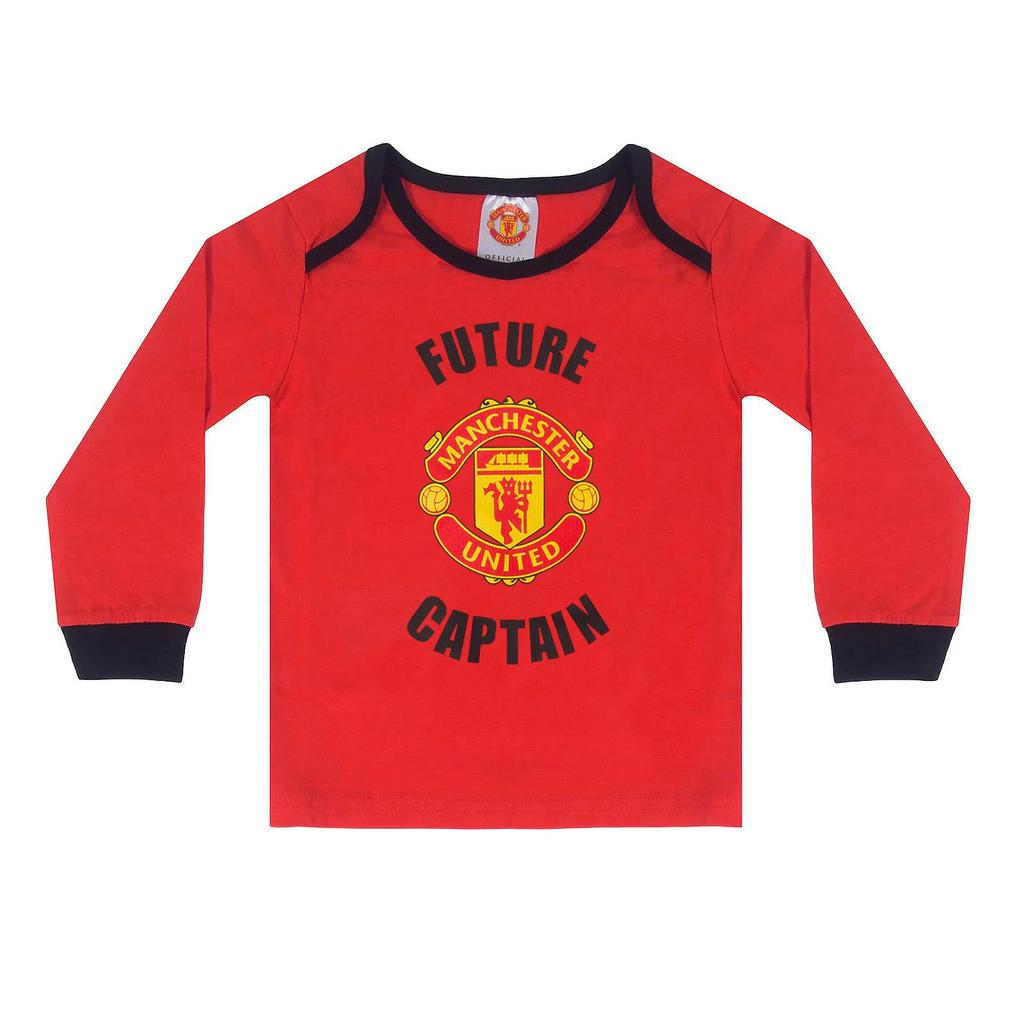 Manchester United FC Baby Boys Crest Long Pyjama Set