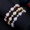 Super Flash Classic Water Drop Geometric Women'S Bracelet Brass Zircon Hand Jewelry