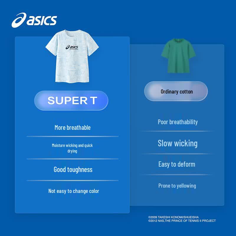 Asics Детская новая быстросохнущая футболка «Принц тенниса»
