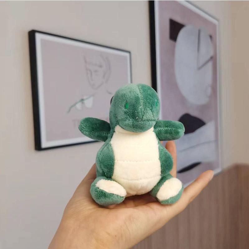 Cute Cartoon Dinosaur Plush Keychain Lovable Green Dino Stuffed Animal