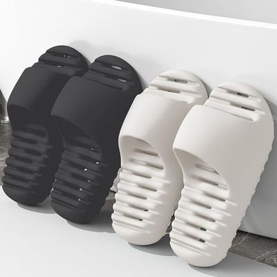 Женские толстые тапочки на платформе, летние пляжные шлепанцы из ЭВА на мягкой подошве, мужские и женские домашние нескользящие туфли для ванной комнаты