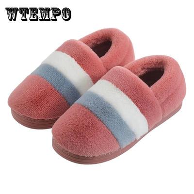 Зимние парные нескользящие хлопковые тапочки на толстой подошве, домашняя теплая обувь для заключения, милая женская заколка для волос с героями мультфильмов