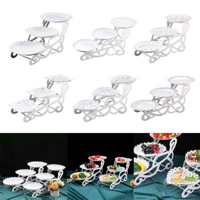 Трехъярусная сервировочная подставка, многоярусный сервировочный поднос для демонстрации десертов и тортов, тарелка для кексов, настольный держатель, свадьба, день рождения