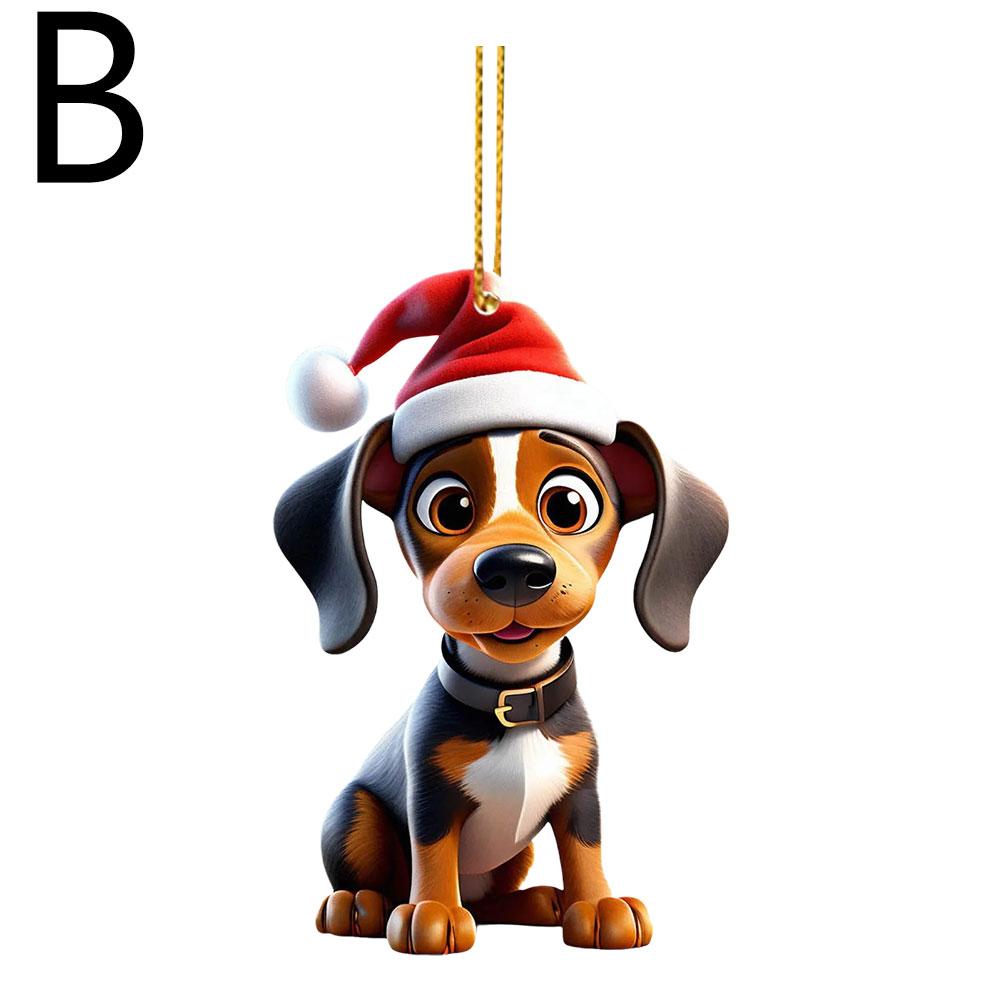 Рождественское современное украшение для дома 2D акриловые мультяшные украшения собака мультяшная милая подвеска на елку De Christmas Navidad Christmas C9F6